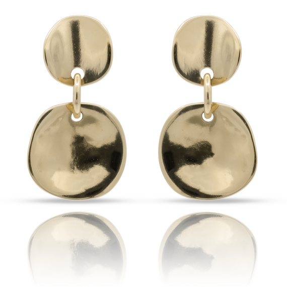 Золотые серьги висячие Чешуйки UNOde50 Scales