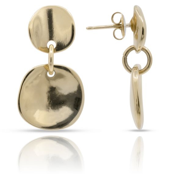 Золотые серьги висячие Чешуйки UNOde50 Scales, изображение 4