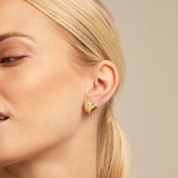 Золотые серьги женские Сердце UNOde50 Heart, изображение 3