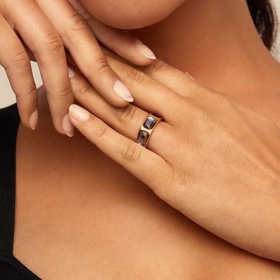 Золотое кольцо женское с кристаллами Сваровски UNOde50 The Guardian, Размер (мм): 16,3-16,7, изображение 2