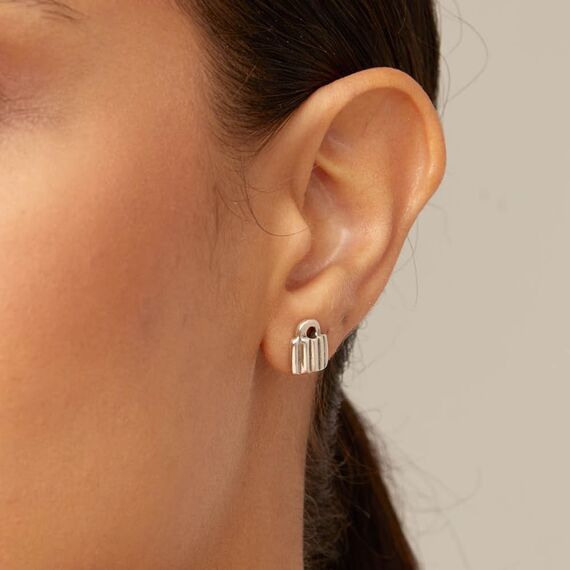 Серебряные серьги женские Ключ и замок UNOde50 Unlock, изображение 3