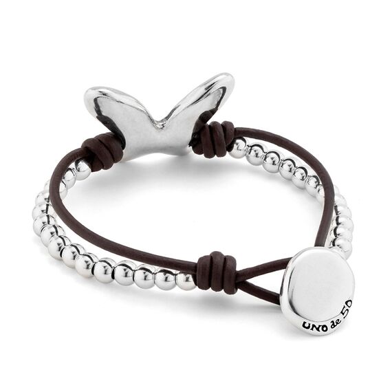 Серебряный браслет с натуральной кожей Бабочка UNOde50 Minifly, изображение 2
