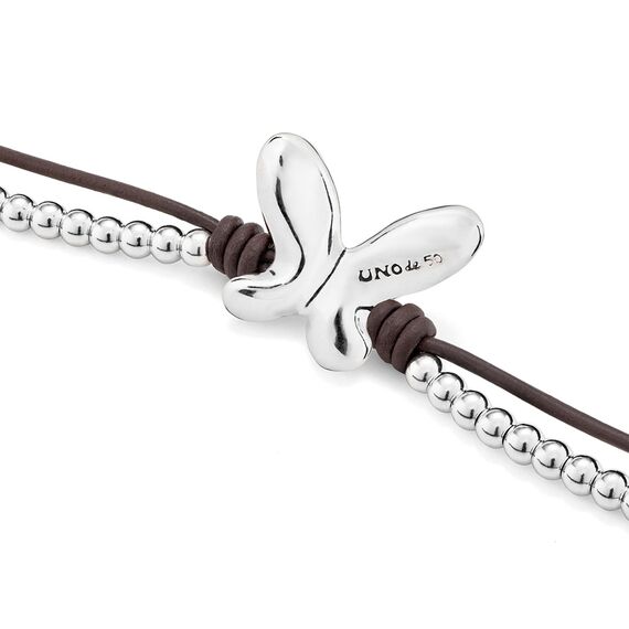 Серебряный браслет с натуральной кожей Бабочка UNOde50 Minifly, изображение 3