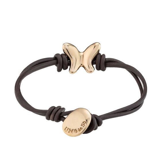 Кожаный браслет женский с золотом Бабочка UNOde50 Butterfly Effect, изображение 4