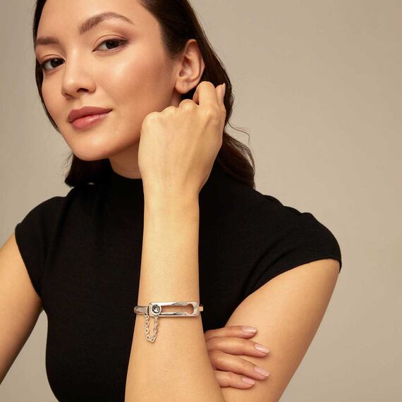 Серебряный браслет женский с кристаллом Сваровски UNOde50 On my own, изображение 6