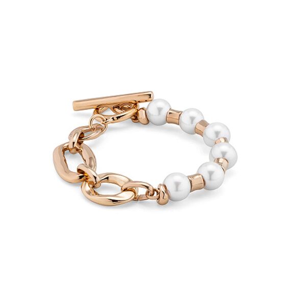 Золотой браслет с комбинированными звеньями UNOde50 Pearl & Match, Размер (мм): 165