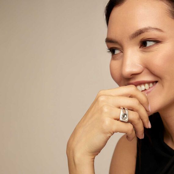 Серебряное кольцо женское c кристаллом Сваровски UNOde50 On My Own, Размер (мм): 17,3-17,7, изображение 4