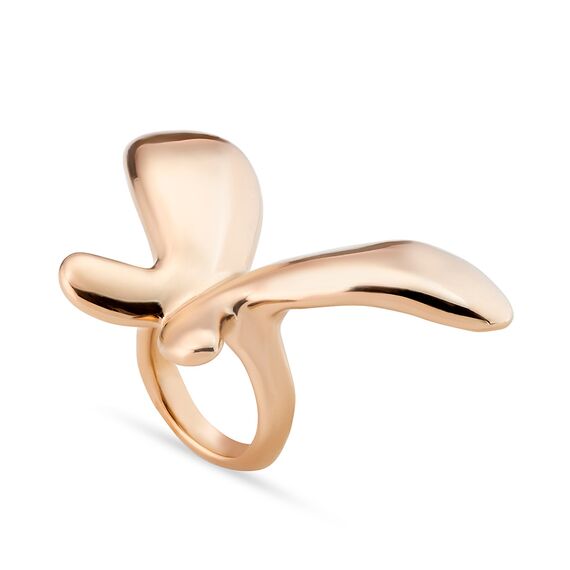 Золотое кольцо женское Бабочка большая UNOde50 Wings, Размер (мм): 17,3-17,7