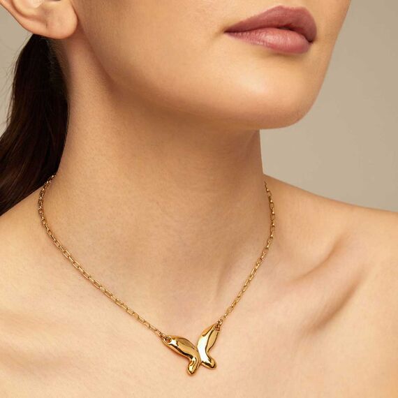 Золотое колье женское Бабочка UNOde50 Butterfly Effect, изображение 5