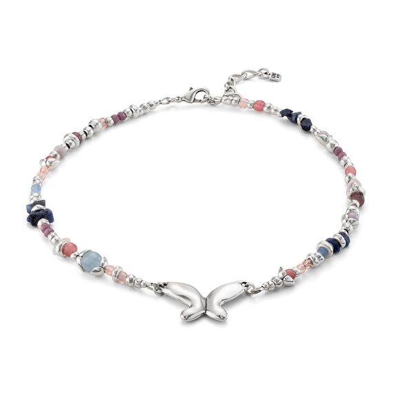 Серебряное колье женское с муранским стеклом Бабочка UNOde50 Metamorphosis