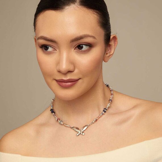 Серебряное колье женское с муранским стеклом Бабочка UNOde50 Metamorphosis, изображение 5