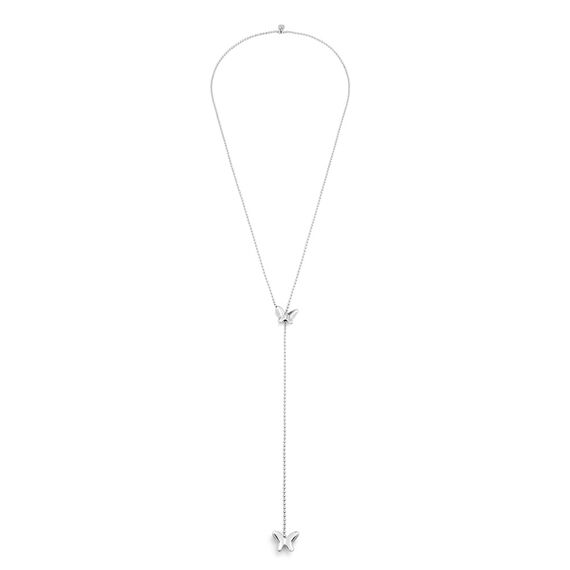 Серебряное колье женское длинное Бабочки UNOde50 Volare