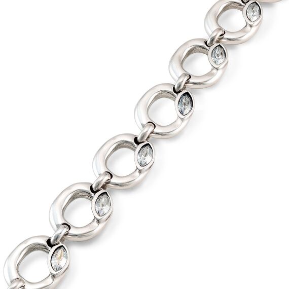 Серебряный браслет женский в виде цепи с кристаллами Сваровски UNOde50 Detail, изображение 2