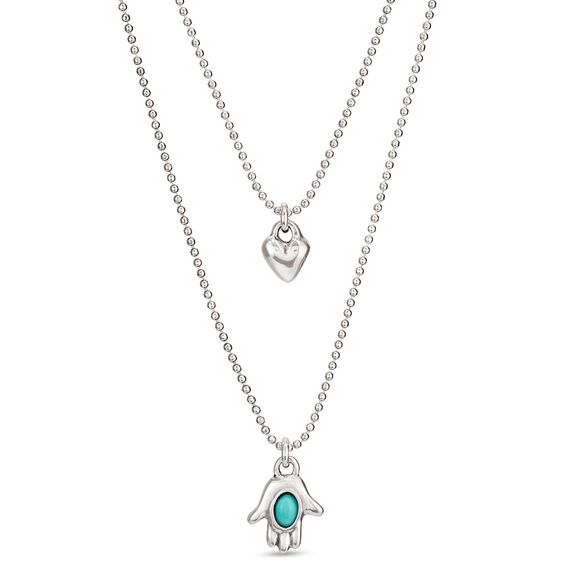 Серебряное колье двойное с муранским стеклом UNOde50 Values, изображение 2