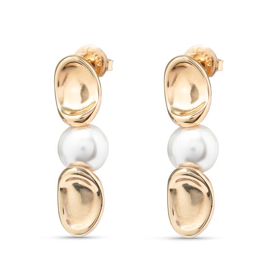 Золотые серьги женские с жемчугом UNOde50 LEGEND