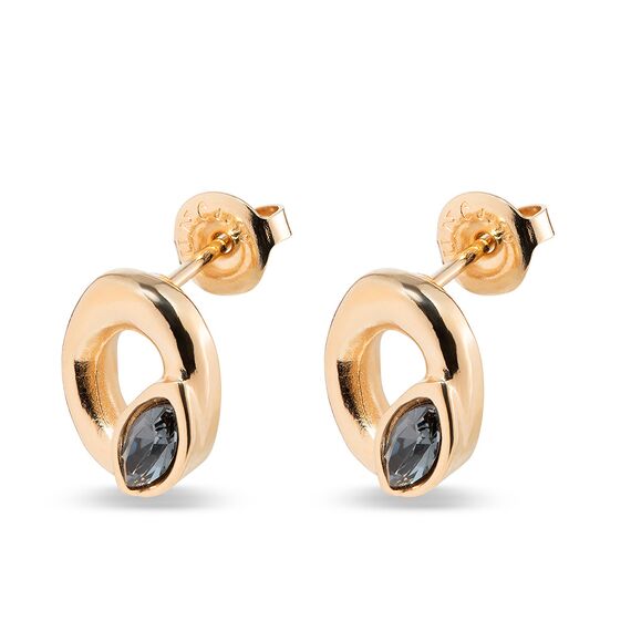 Золотые серьги женские c кристаллами Сваровски UNOde50 Details, изображение 2