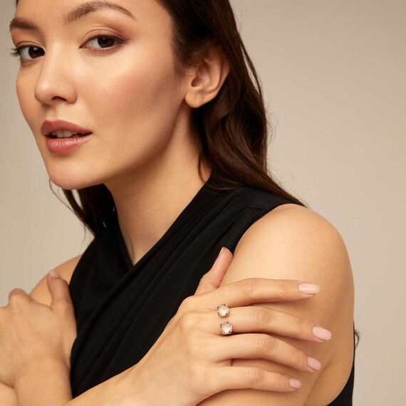 Золотое кольцо женское с кристаллами Сваровски UNOde50 Aura Pink, Размер (мм): 17,3-17,7, изображение 3