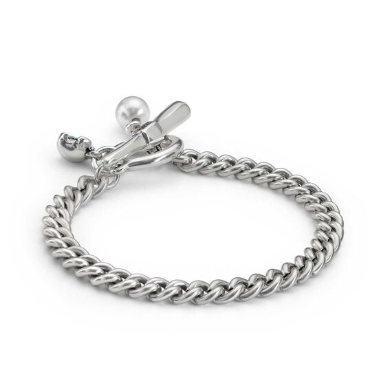 Серебряный браслет с жемчугом и кристаллом Сваровски UNOde50 Two Expearltional, изображение 3