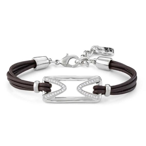 Кожаный браслет женский с серебром и топазами UNOde50 The One Topaz