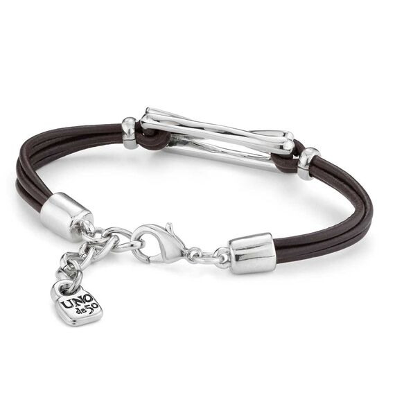 Кожаный браслет женский с серебром и топазами UNOde50 The One Topaz, изображение 2