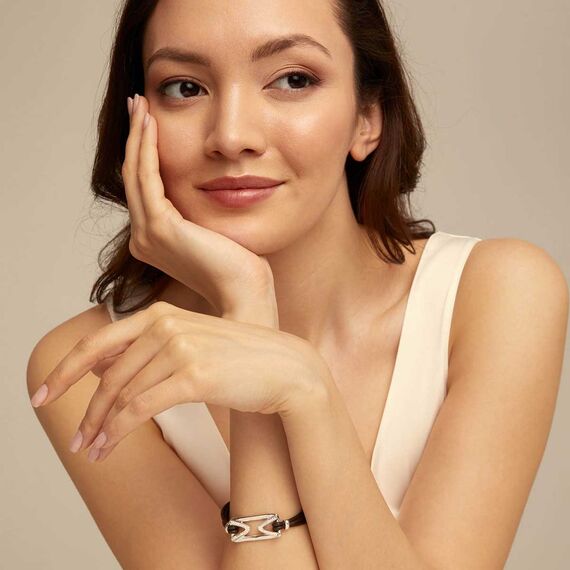 Кожаный браслет женский с серебром и топазами UNOde50 The One Topaz, изображение 5