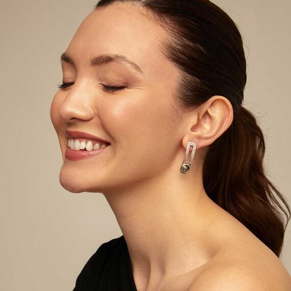 Серебряные серьги женские с кристаллом Сваровски UNOde50 On My Own, изображение 3