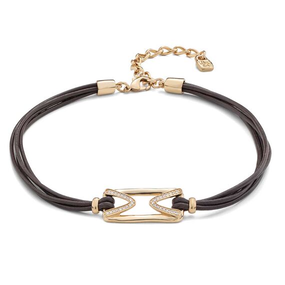 Кожаное колье женское с золотом и топазами UNOde50 The One Topaz, изображение 2