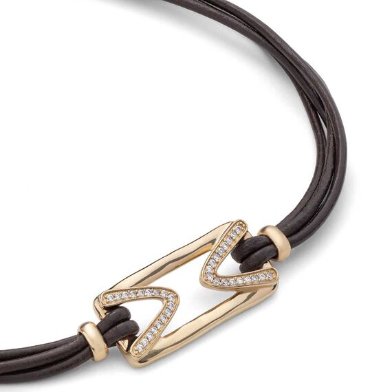 Кожаное колье женское с золотом и топазами UNOde50 The One Topaz, изображение 3