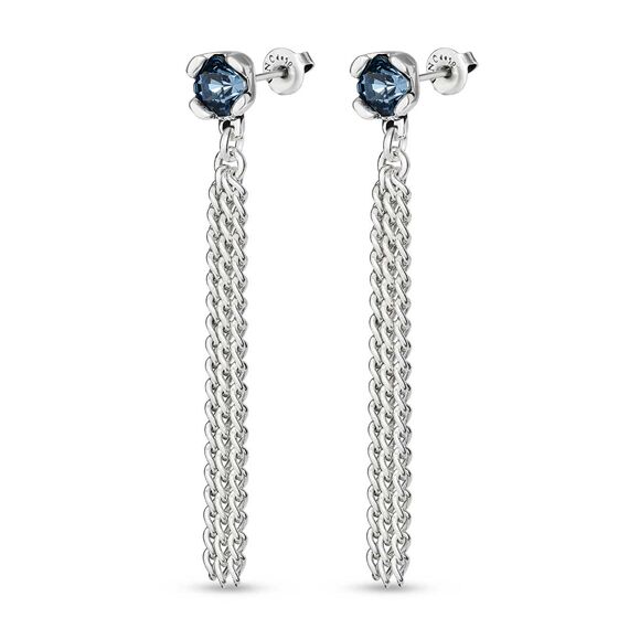 Серебряные серьги женские с кристаллами Сваровски UNOde50 Electric, изображение 2