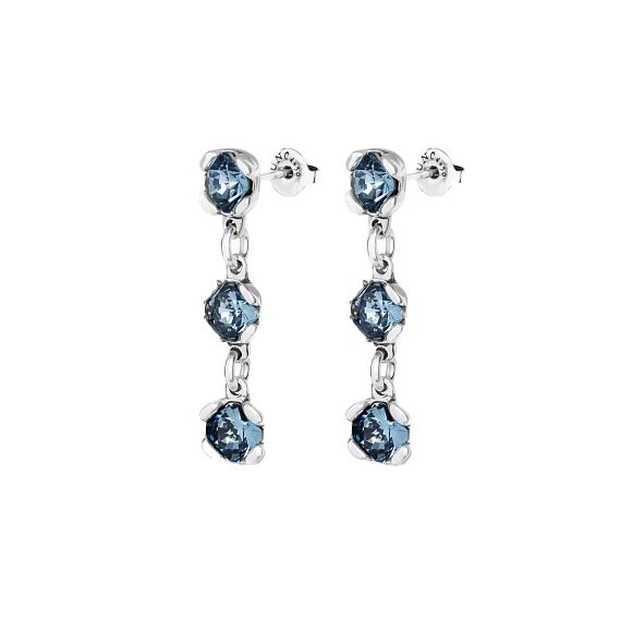 Серебряные серьги с кристаллами Сваровски UNOde50 Sublime Blue, изображение 2