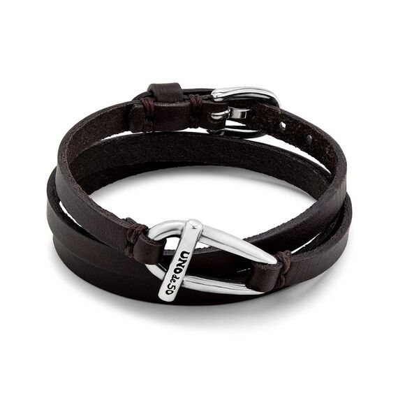 Кожаный браслет с серебром UNOde50 Dope, Размер (мм): 165