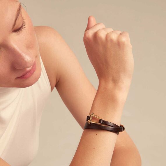 Кожаный браслет с золотом UNOde50 Dope, изображение 3