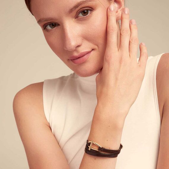 Кожаный браслет с золотом UNOde50 Dope, изображение 4