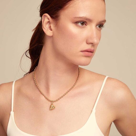 Золотая подвеска женская Сердце UNOde50 Charm Heart, изображение 3