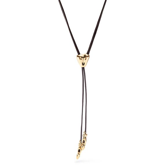 Кожаное колье женское с золотом Влюбленная пара UNOde50 Pretty Love