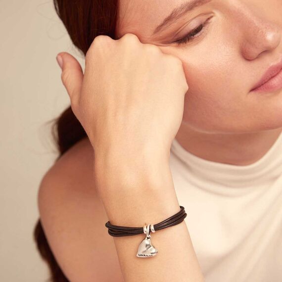 Кожаный браслет на руку с подвеской Сердце UNOde50 Pretty Love, изображение 4