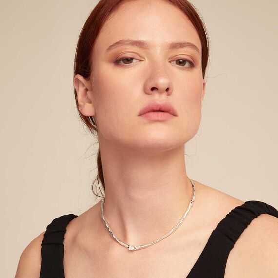 Серебряное колье женское с цирконием UNOde50 Cosmos, изображение 4