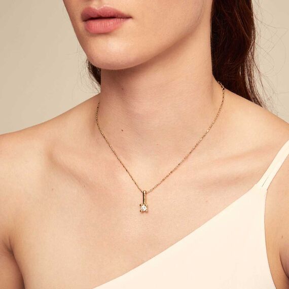 Золотое колье женское с цирконием UNOde50 Divine, изображение 4