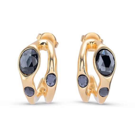 Золотые серьги женские с кристаллами Сваровски UNOde50 Sunshine