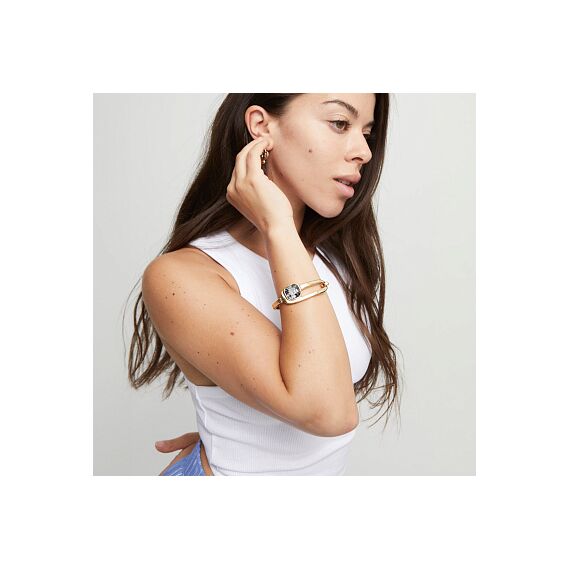 Золотой браслет жесткий с кристаллом Сваровски UNOde50 Ser Expresiva, Размер (мм): 155, изображение 4