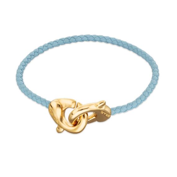 Кожаный браслет карабин с золотом UNOde50 Ser Inseparable