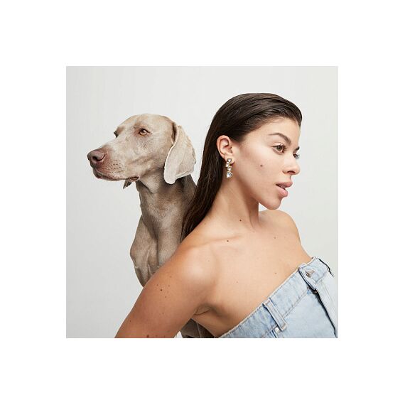 Золотые серьги с кристаллами Сваровски UNOde50 Ser Camaleonica, изображение 3