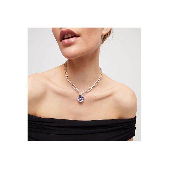 Серебряное ожерелье женское с кристаллом Сваровски UNOde50 Ser Valiente, изображение 5