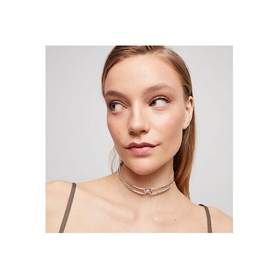 Серебряное ожерелье женское двойное с топазом UNOde50 Ser Indomable, изображение 4