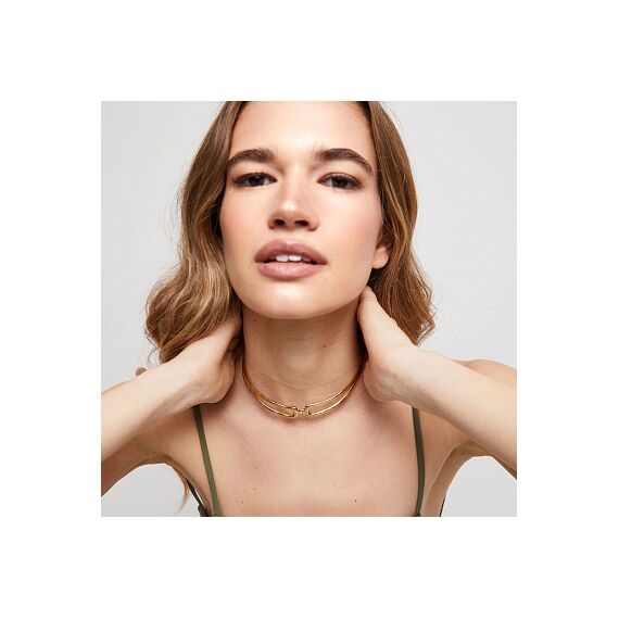 Золотое ожерелье женское двойное с топазом UNOde50 Ser Indomable, изображение 5