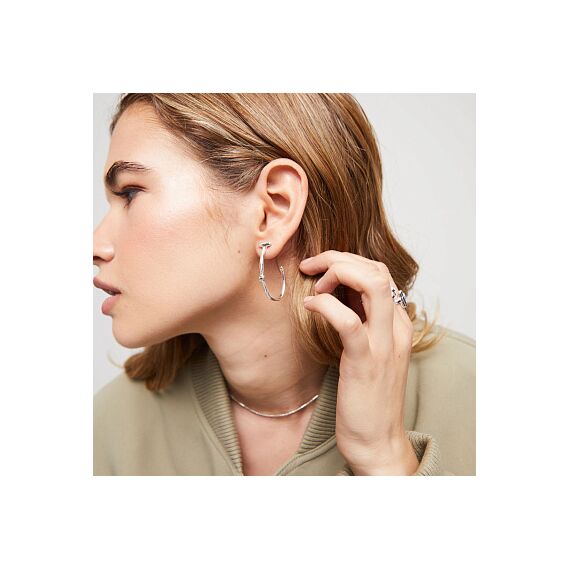 Серебряные серьги женские круглые с топазом UNOde50 Ser Indomable, изображение 3