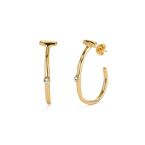 Золотые серьги женские круглые с топазом UNOde50 Ser Indomable