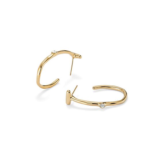 Золотые серьги женские круглые с топазом UNOde50 Ser Indomable, изображение 2