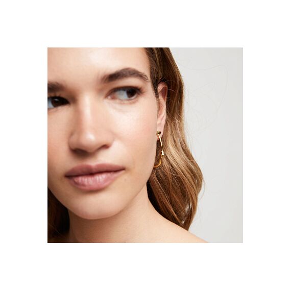 Золотые серьги женские круглые с топазом UNOde50 Ser Indomable, изображение 4