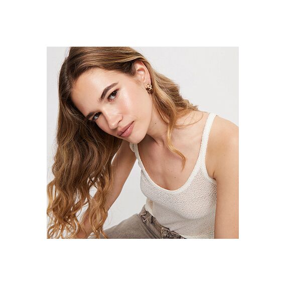 Золотые серьги женские с топазом UNOde50 Ser Indomable, изображение 4